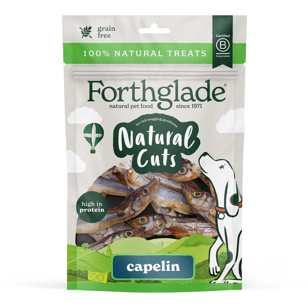 Natural Cuts Air Dried Capelin Treats - Fishy Dog Treats